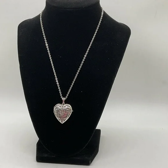 Brighton Sweet Memory Silver Plated Heart Locket Necklace - Picture 1 of 6